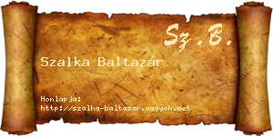 Szalka Baltazár névjegykártya